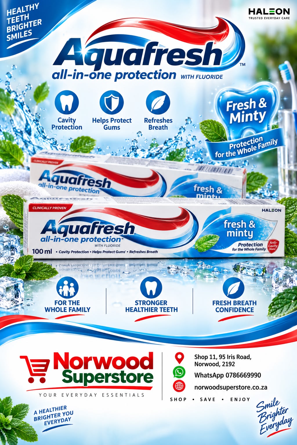 AQUAFRESH FRESH&MINTY TOOTHPASTE  100ML